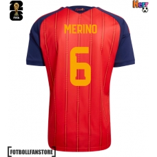 Spanien Mikel Merino #6 Hemma matchtröja VM 2026 Kortärmad Billigt Spanien Mikel Merino #6 Hemma matchtröja VM 2026 Kortärmad Billigt
